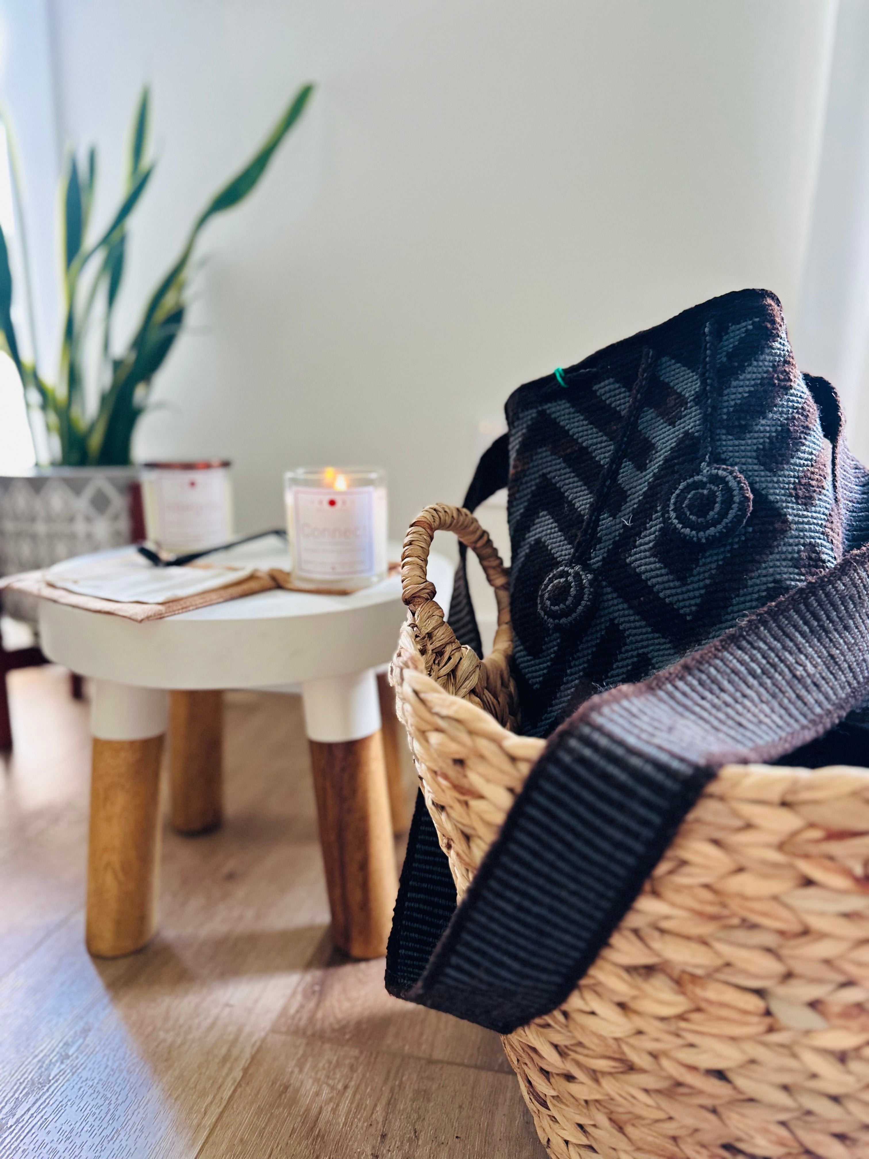 codespa cosmic space bag, handmade with high-quality fibers over 30 days, reflecting the indigenous nasa people’s spiritual heritage