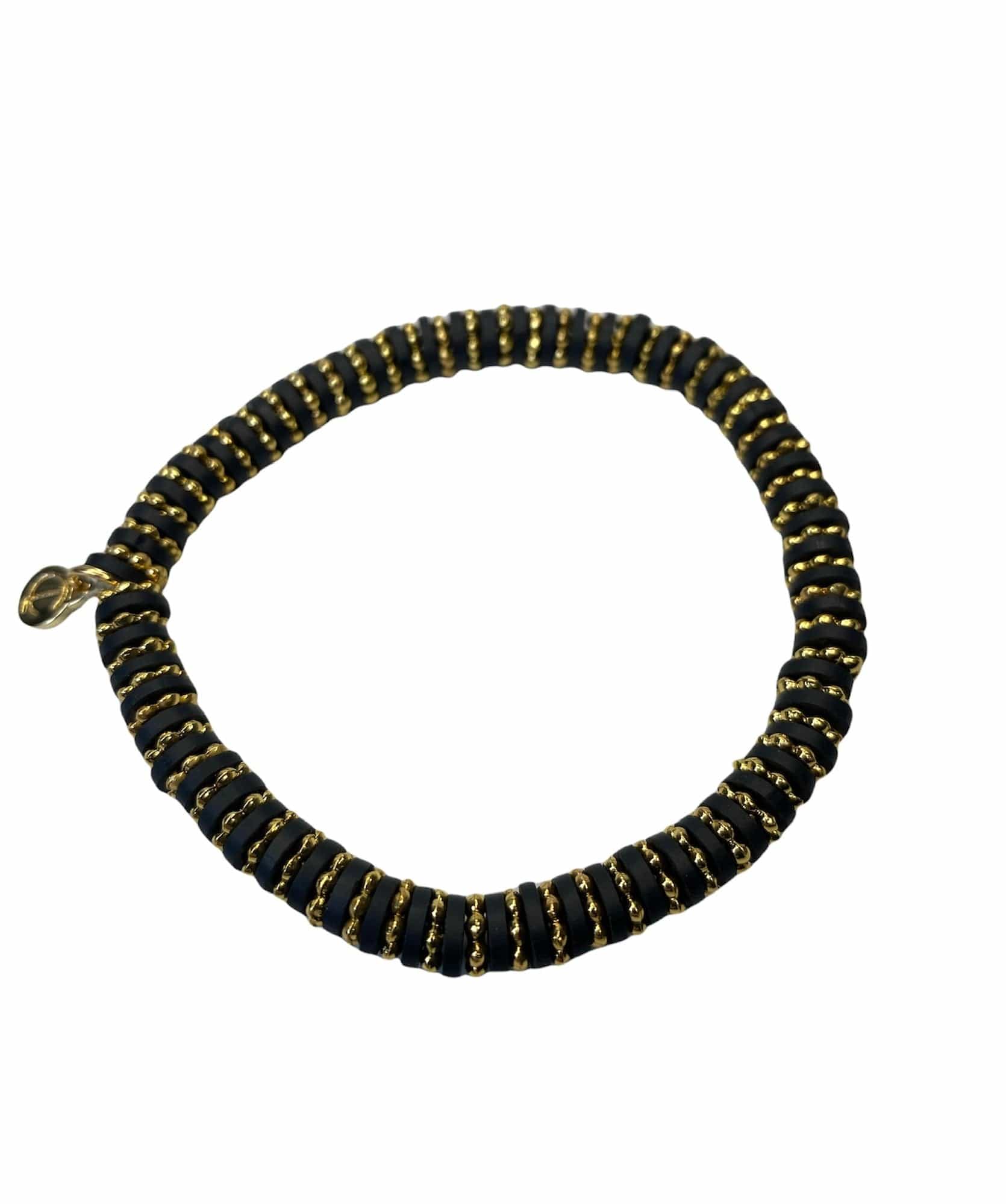 Black Shelli Bracelet with 14k overlay beads, perfect for adding a chic and playful touch, whether worn single or layered