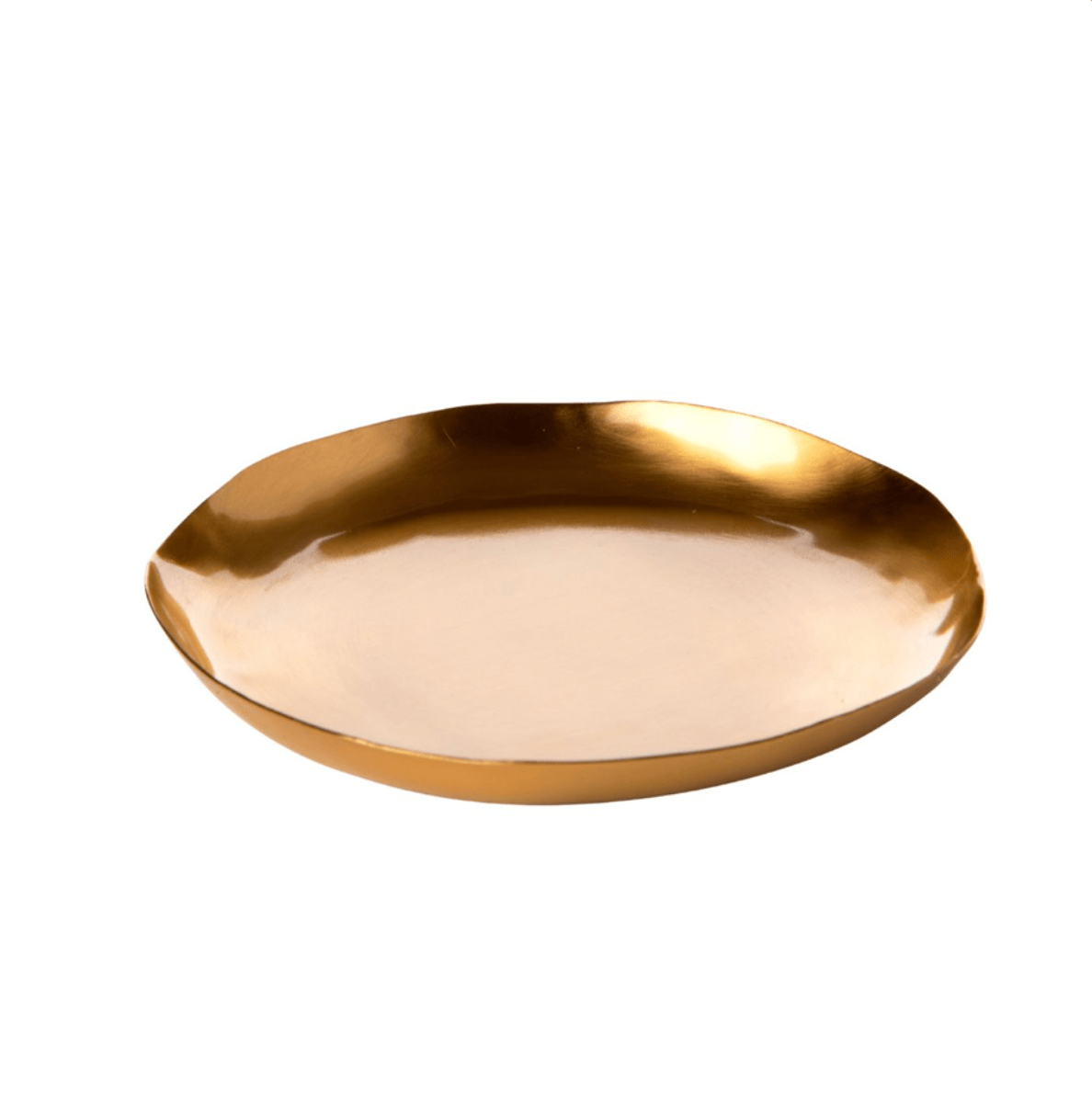 A lovely molten-gold candle plate
