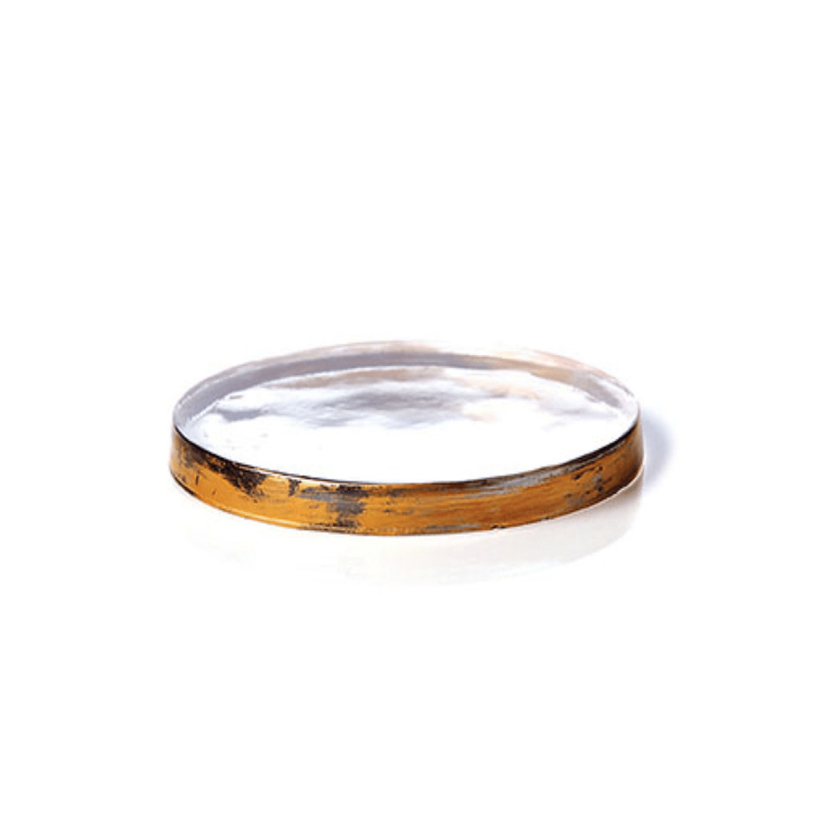Round Gilded Glass Coaster made of glass plate