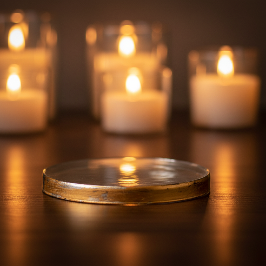 Round Gilded Glass Coaster made of glass plate