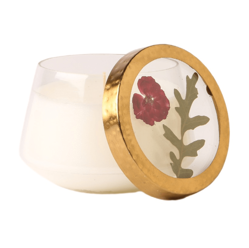 Spicy Apple Medium Pressed Flower Candle