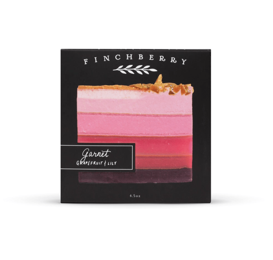 handcrafted garnet vegan soap with a grapefruit and lily scent, organic oils and shea butter for a luxurious, refreshing cleanse