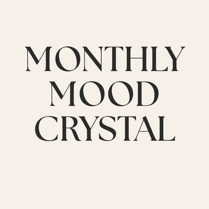 monthly mood crystal club subscription with bold beautiful lettering 