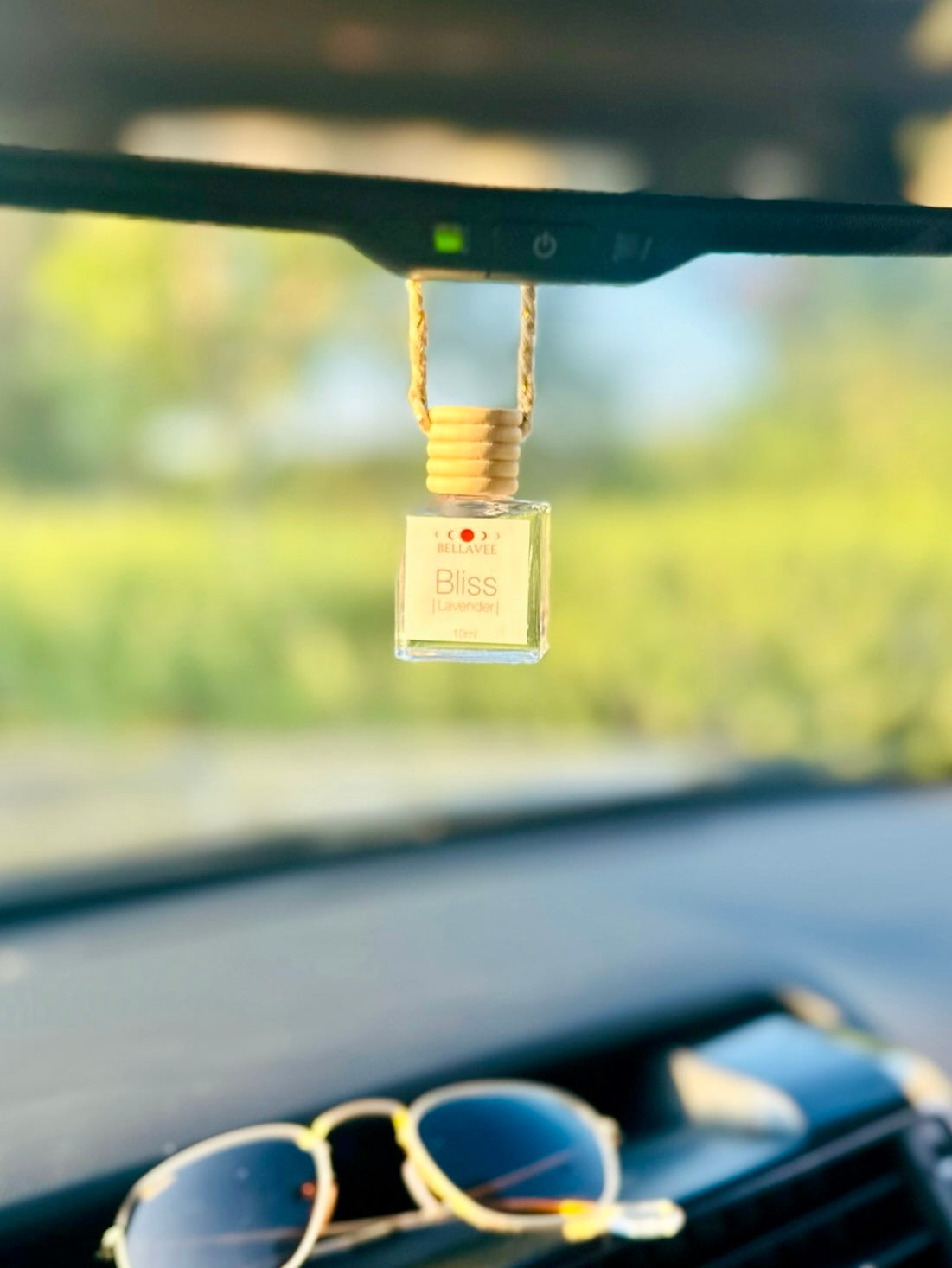 Crystal-infused car diffuser with natural essential oils, perfect for enhancing mindfulness on the go.