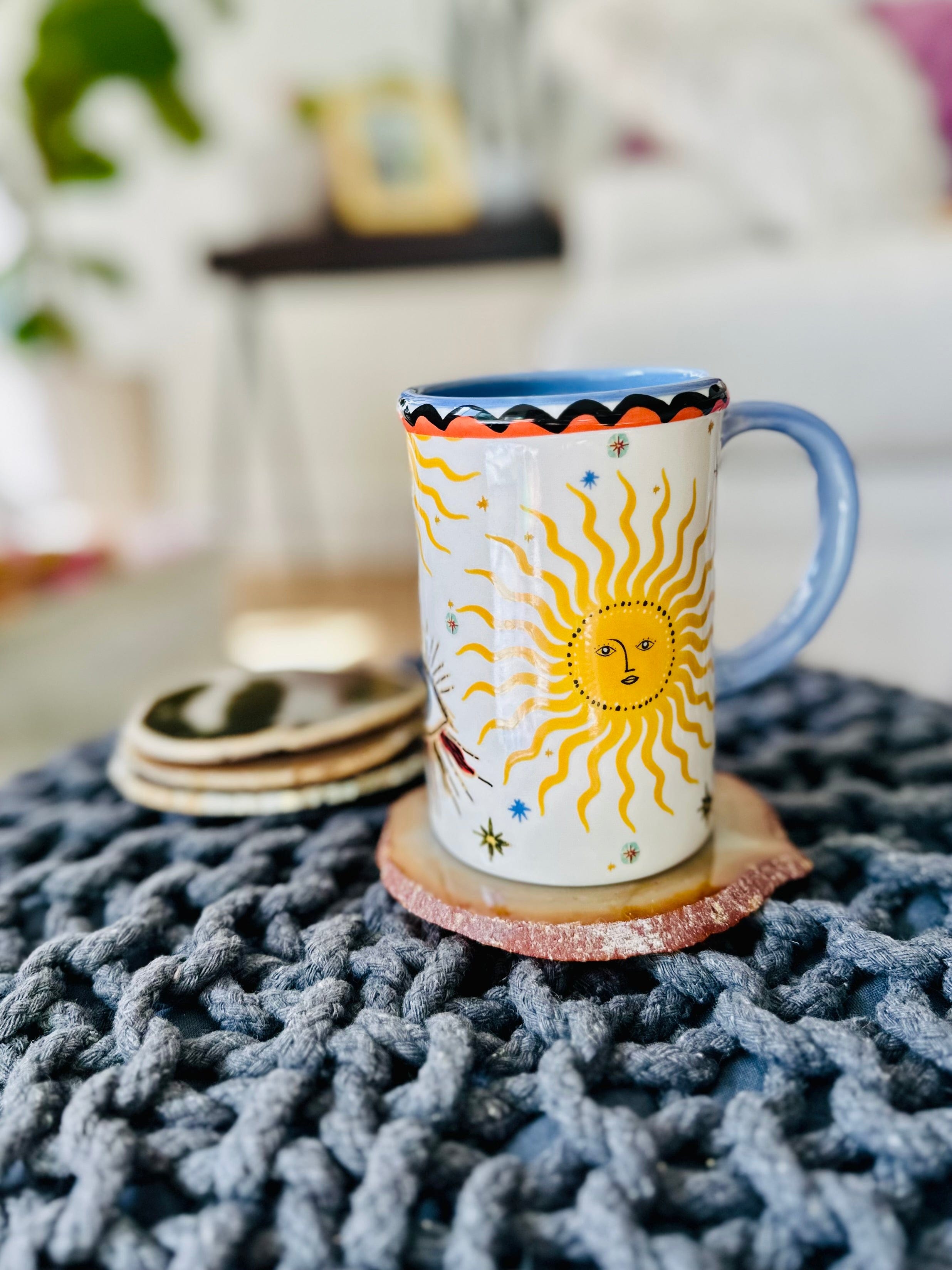 Agate slice coaster set of 4 