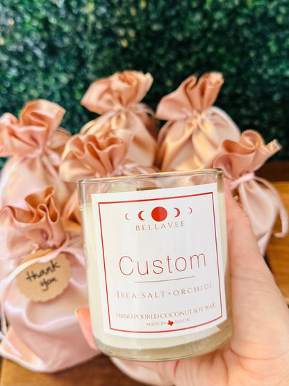 custom candle with quartz crystal, designed for special occasions, bringing elegance and thoughtful personalization to any event
