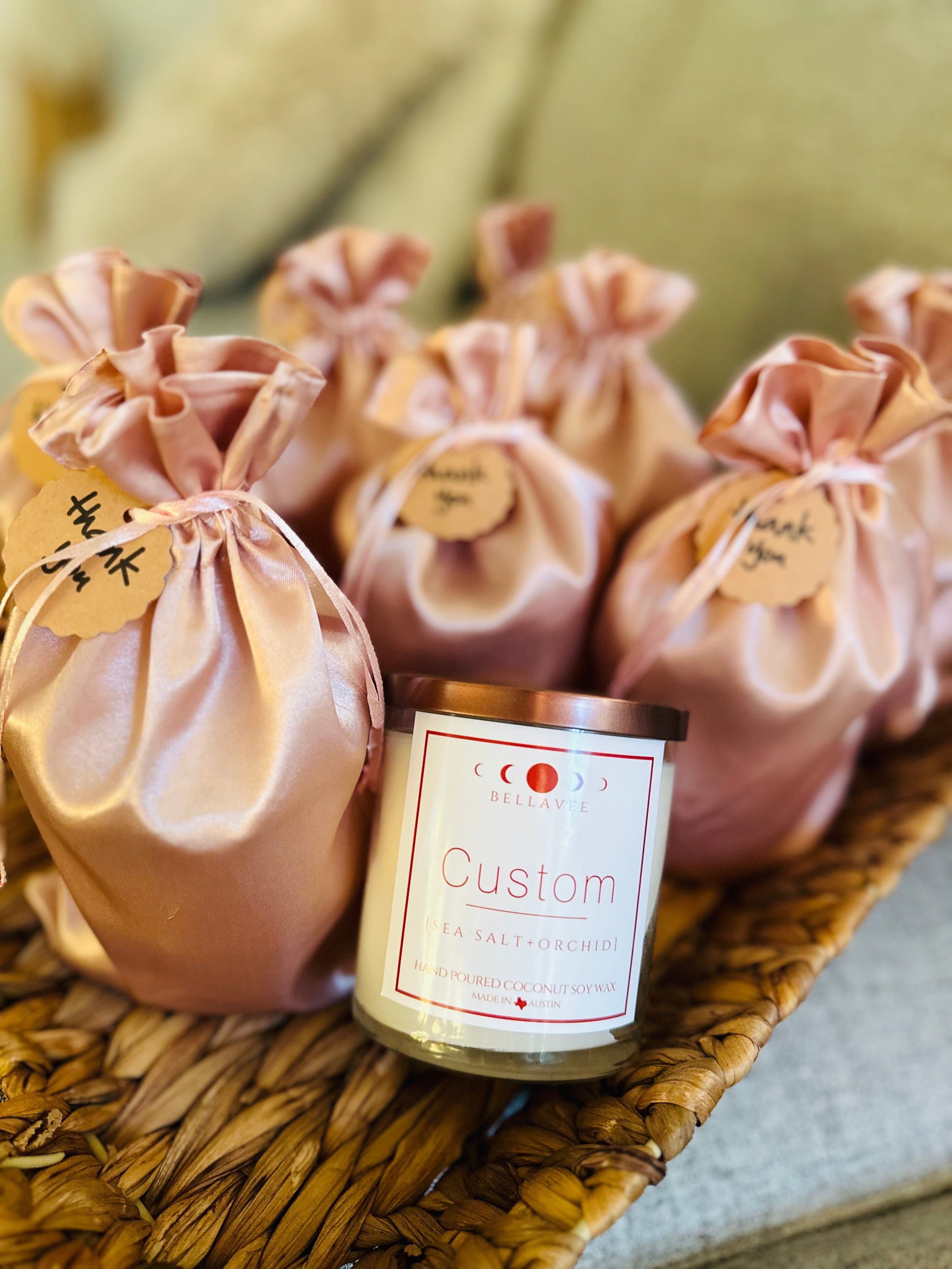custom candle with clear quartz crystal for positivity and alignment, perfect for creating a serene and elegant atmosphere