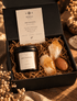 Abundance Ritual Box with crystal candle, Citrine point, raw Citrine and polished Goldstone