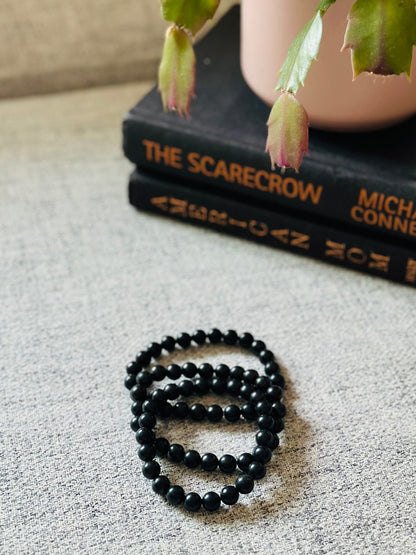 Shungite Beaded Bracelet for Detoxification and Electromagnetic Protection - Grounding Crystal for Holistic Health