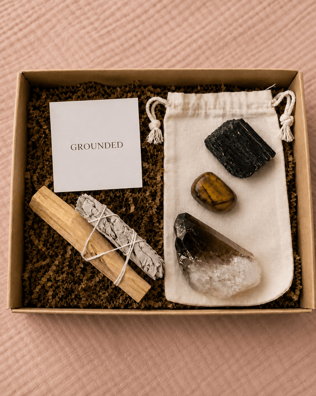 Grounding Ritual Kit featuring Black Tourmaline, Tiger&
