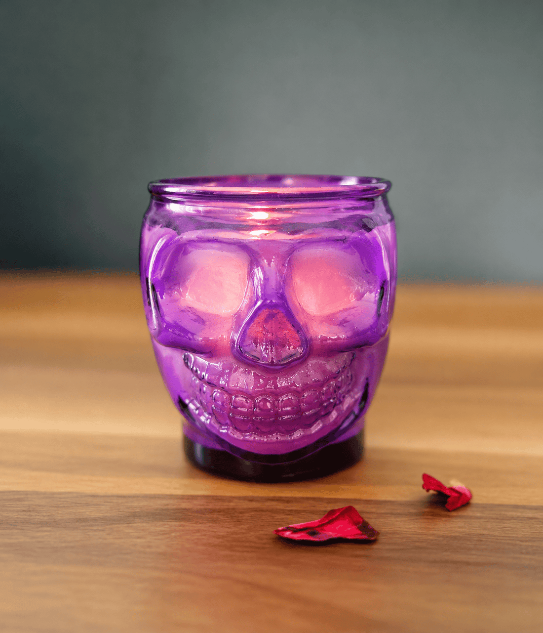 BellaVee The Veil purple skull candle amethyst crystal white sage lavender Halloween ritual candle Austin Texas