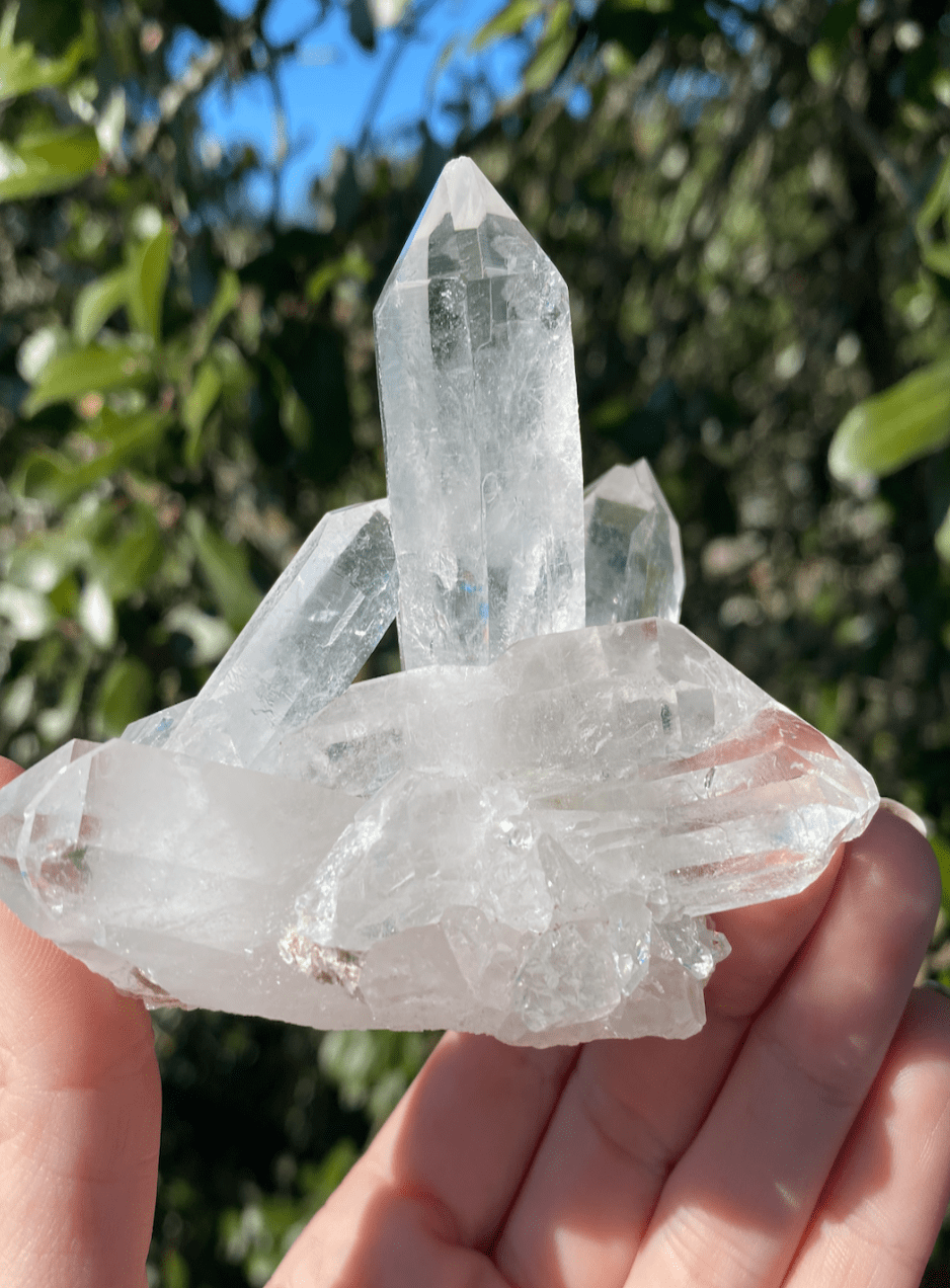 BellaVee clear quartz cluster medium standalone natural inclusions clear quartz master healer Austin Texas