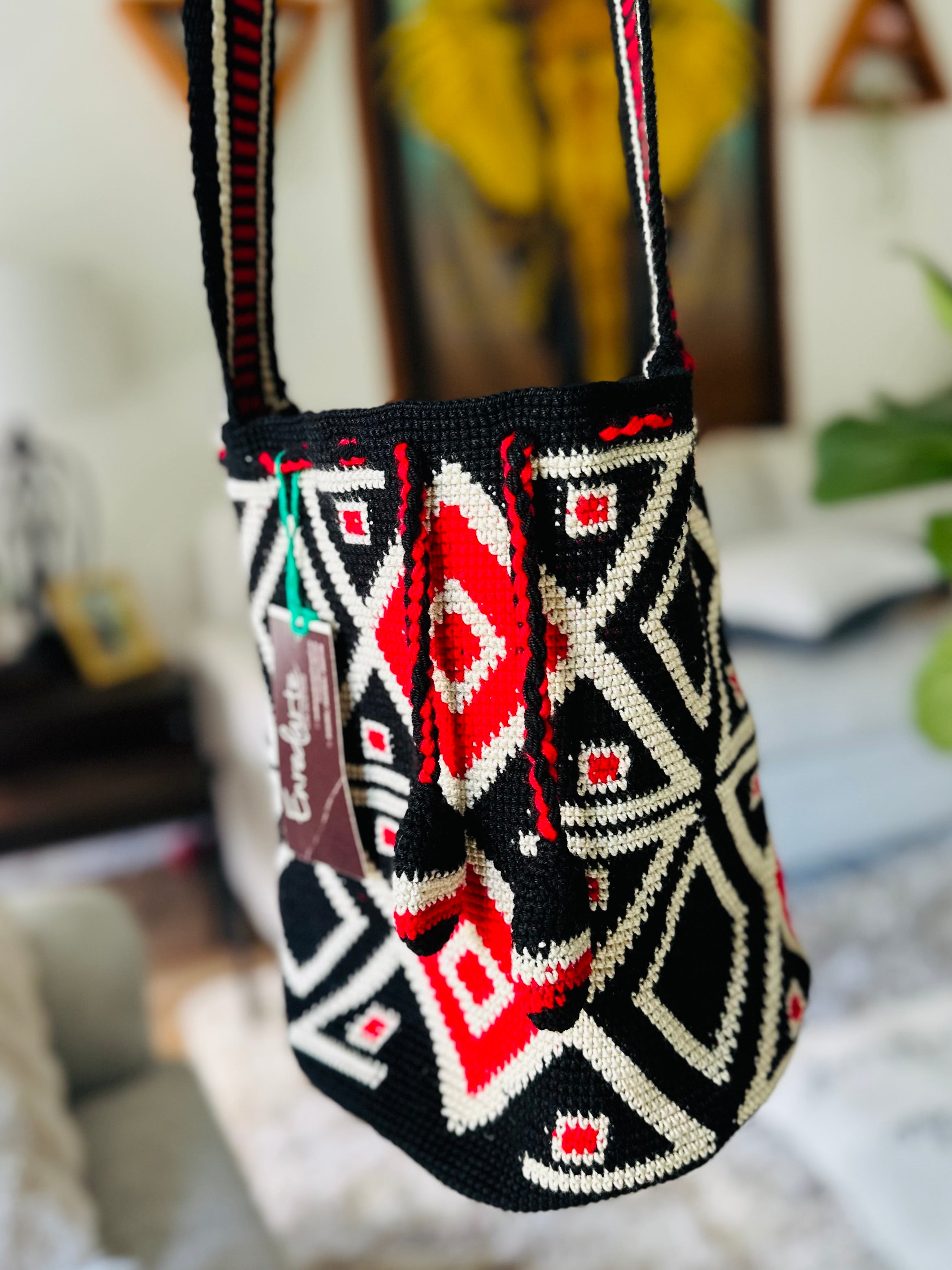 Handcrafted CodeSpa Crossbody Bag, each taking 30 days to make using traditional techniques, supporting indigenous women artisans