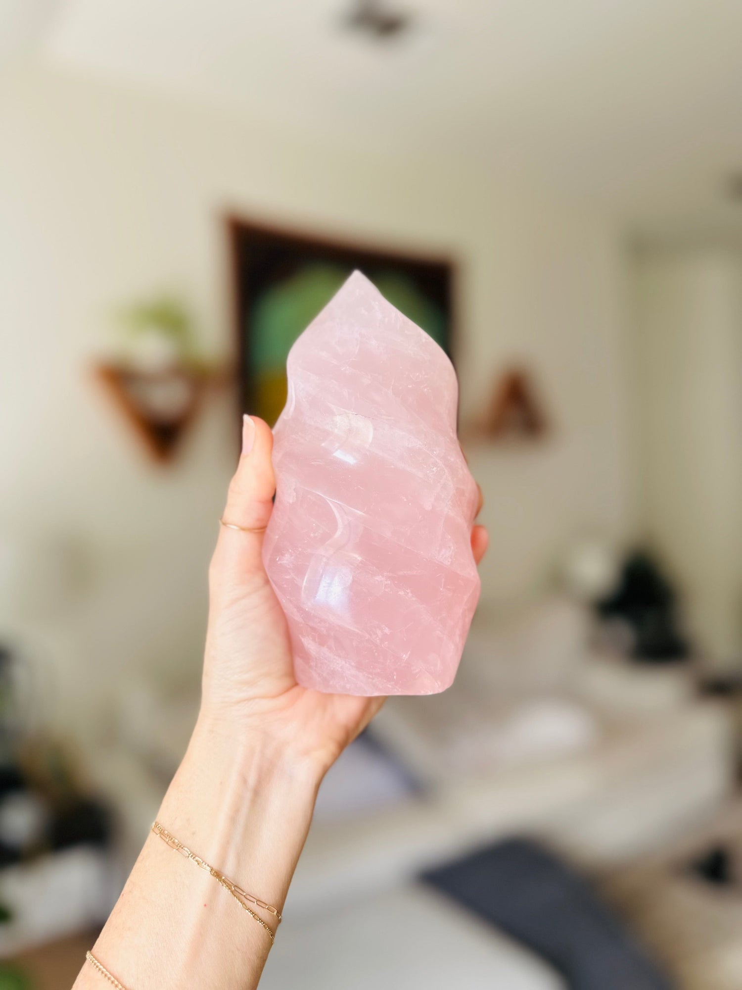 Rose Quartz Flame Large