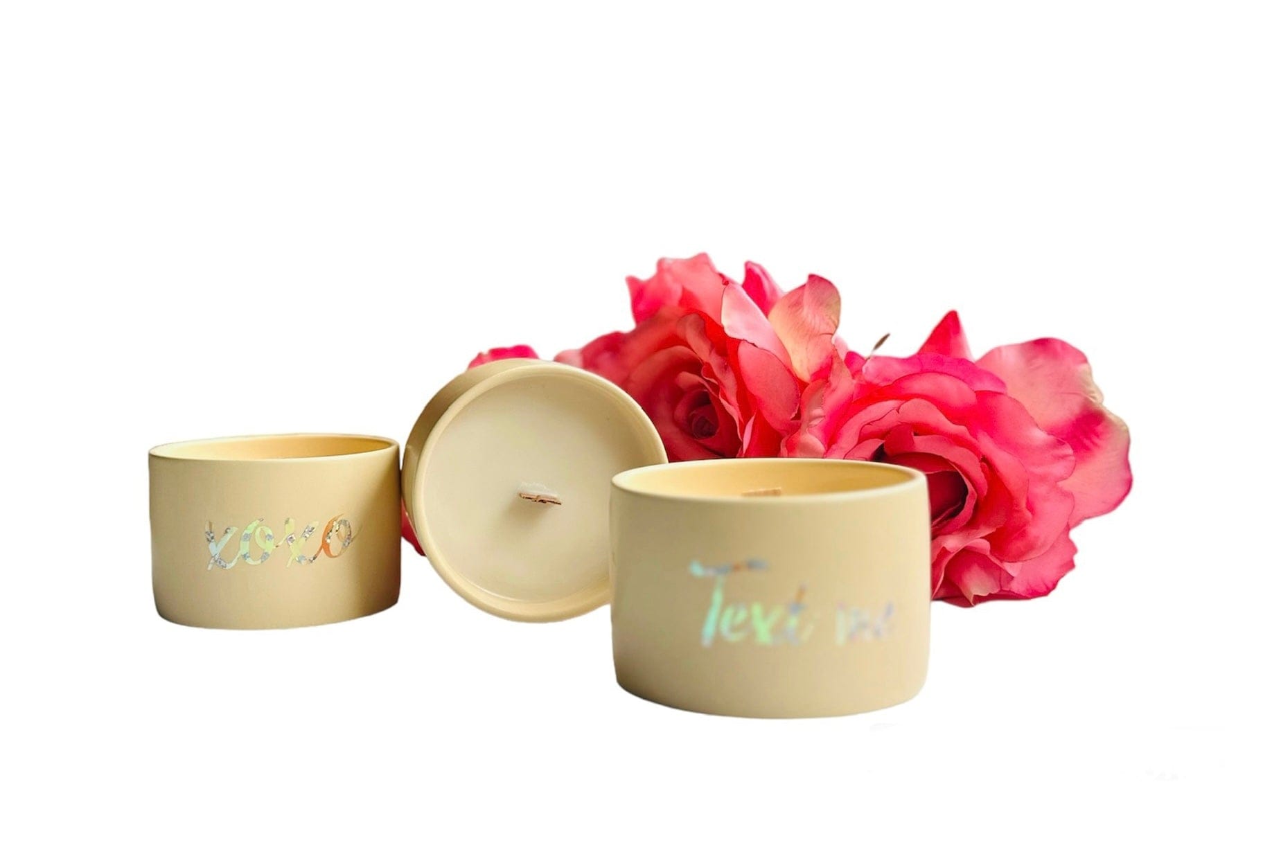 Sweethearts Collection candles with Moonflower, Sugar Poppy, and Cranberry Prosecco scents, perfect for adding romance to your space