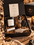 Grounding Ritual Box with crystal candle, Tiger’s Eye, Black Tourmaline, Smoky Quartz, ritual oil and sage