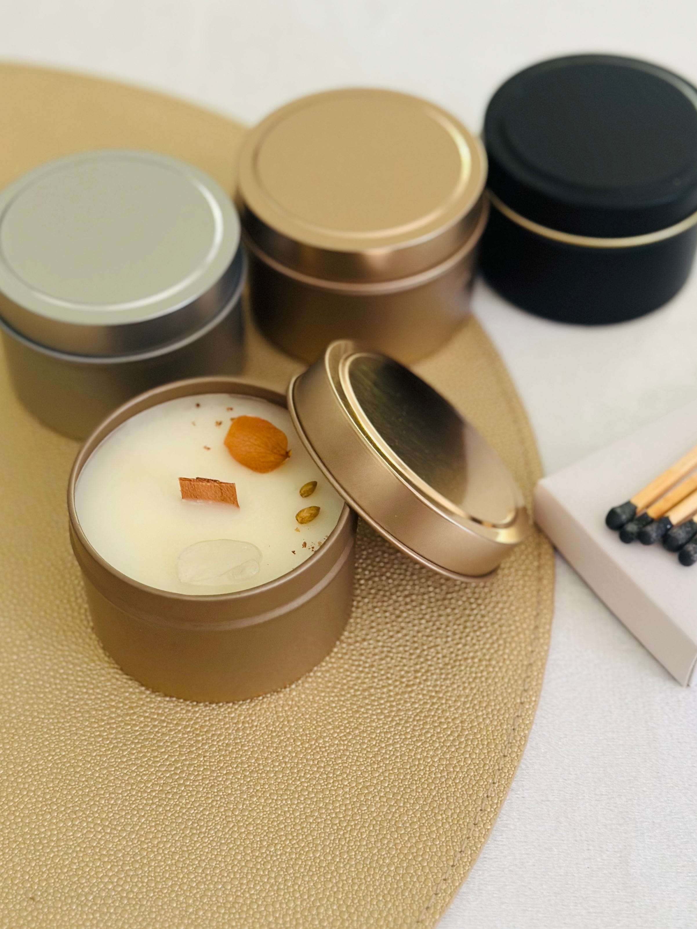 Mini Connect CBD candle, infused with peppermint and eucalyptus, perfect for stress relief and creating a calming atmosphere