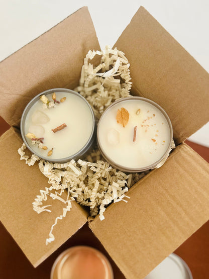 Mini CBD-infused Connect Candle, offering relaxation and relief from headaches and congestion with peppermint and eucalyptus.