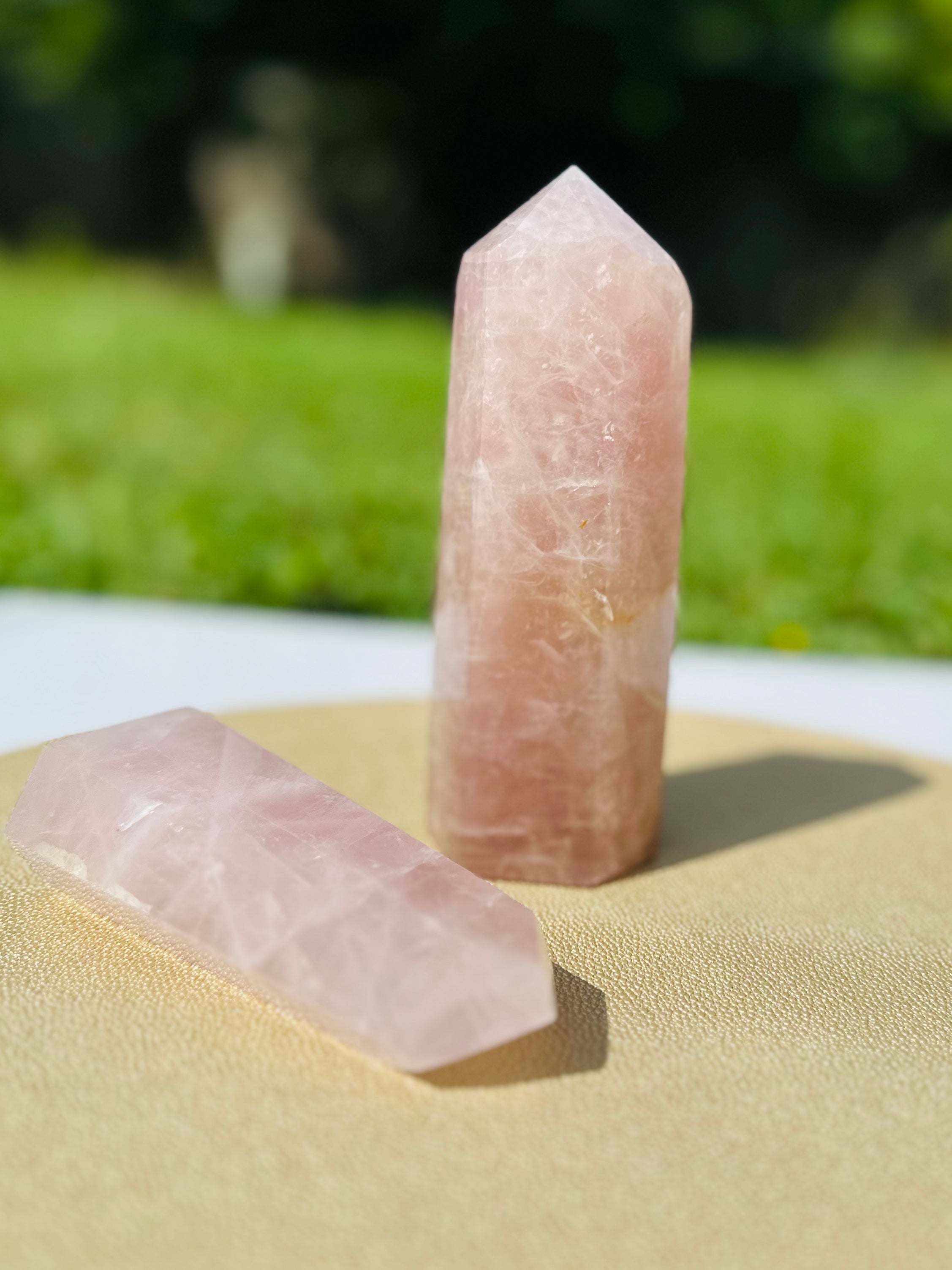 Rose Quartz Crystal Tower is ideal for meditation and energy work, fostering love and emotional balance while adding beauty to any space