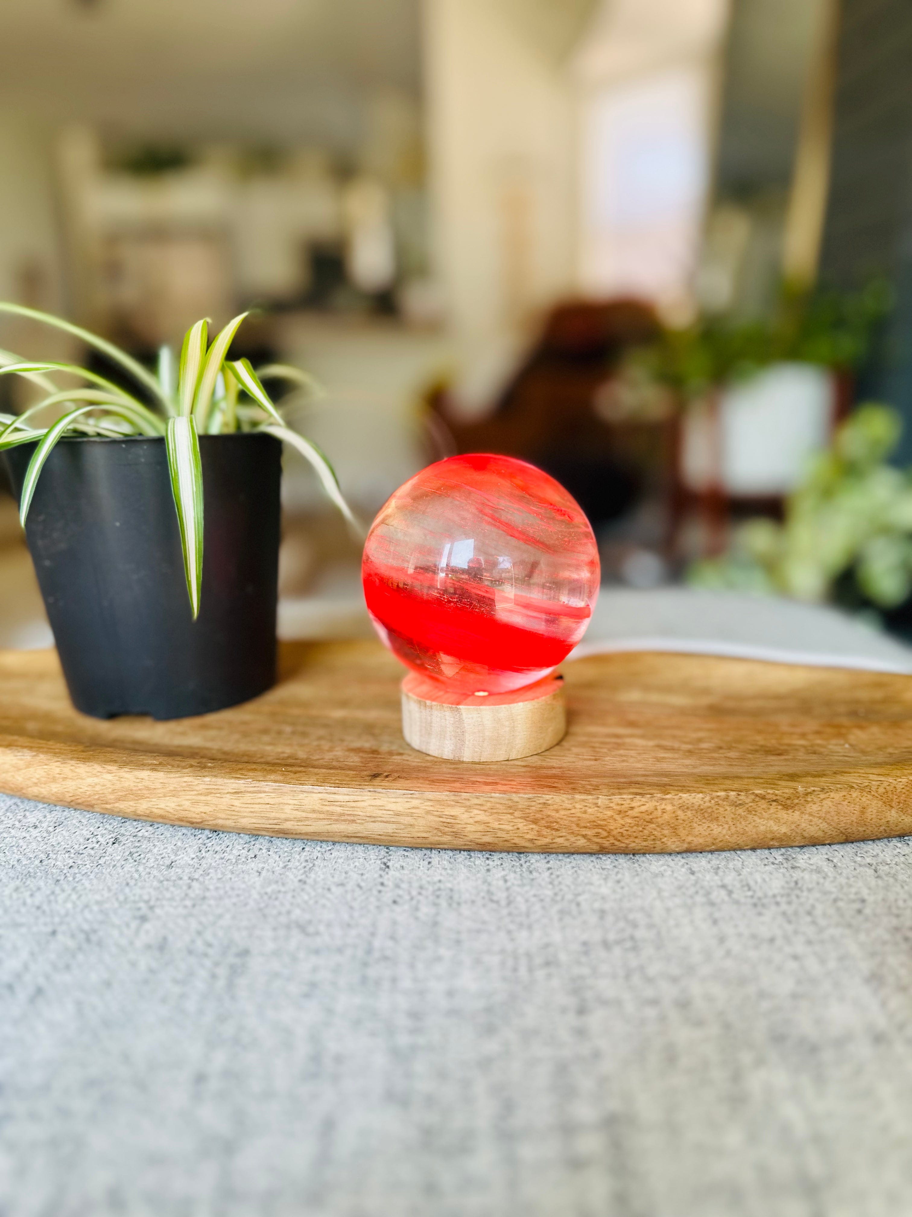 Use the Wooden Crystal Sphere Holders to add a radiant touch to your crystal collection, highlighting their natural beauty