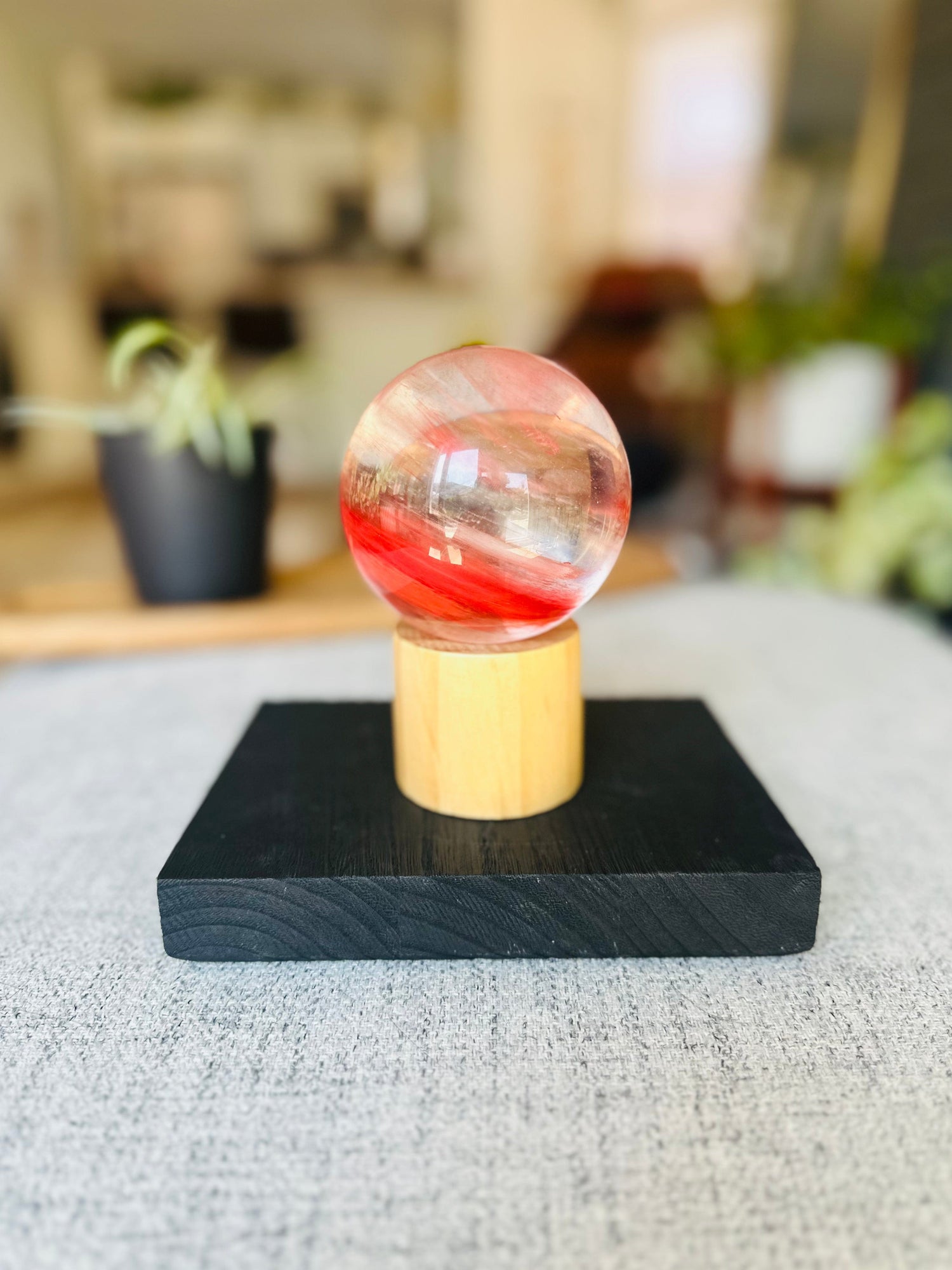 Illuminate and energize your crystals with our Wooden Sphere Holders, perfect for enhancing your space with calming light