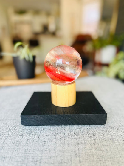 Illuminate and energize your crystals with our Wooden Sphere Holders, perfect for enhancing your space with calming light
