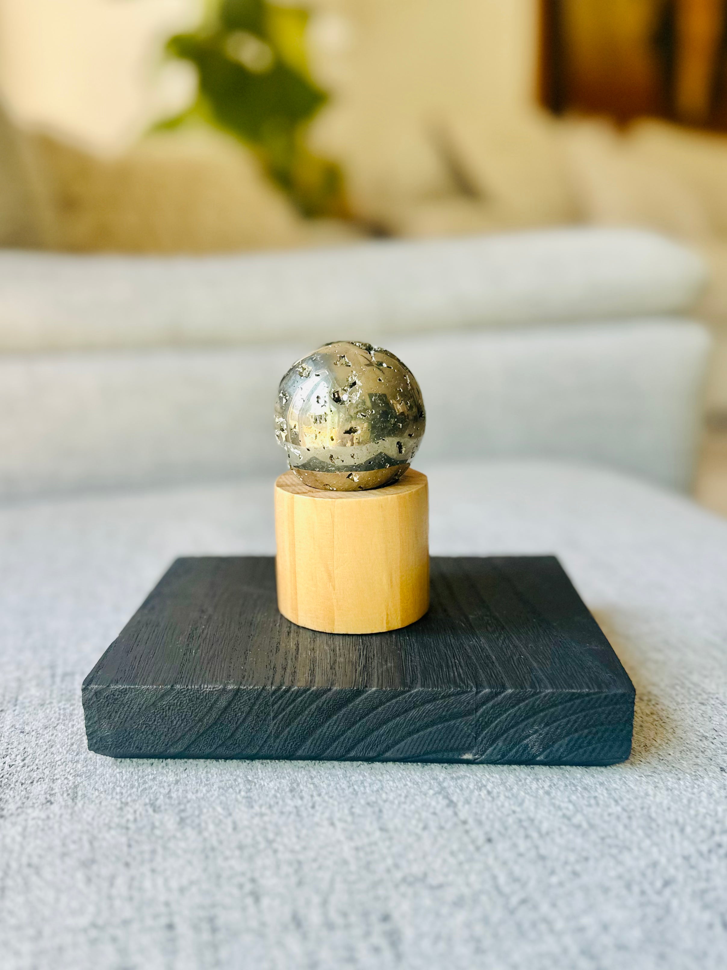 The Pyrite Sphere’s brilliant luster and energy promote confidence, intellect, and abundance, making it an ideal addition to any collection