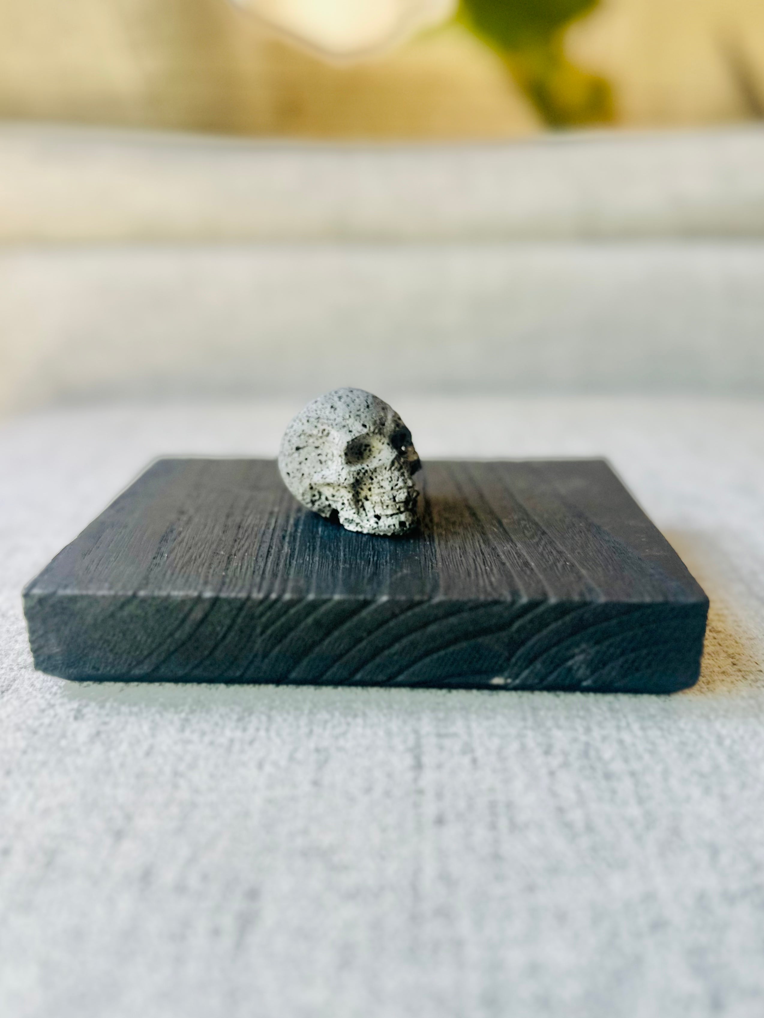 Connect with the earth’s primal forces with the Lava Stone Skull, a rugged and powerful piece symbolizing strength and grounding energy