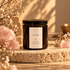 LOVE Rose Quartz crystal ritual candle in amber glass with wooden lid – White Tea, Egyptian Amber & Sandalwood