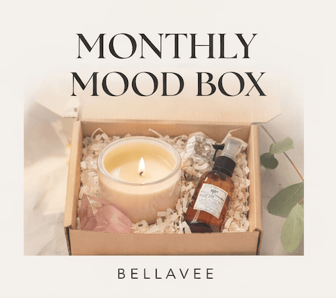 Monthly Mood Box subscription including curated ritual tools and intuitive items designed to support monthly intention and energy alignment.
