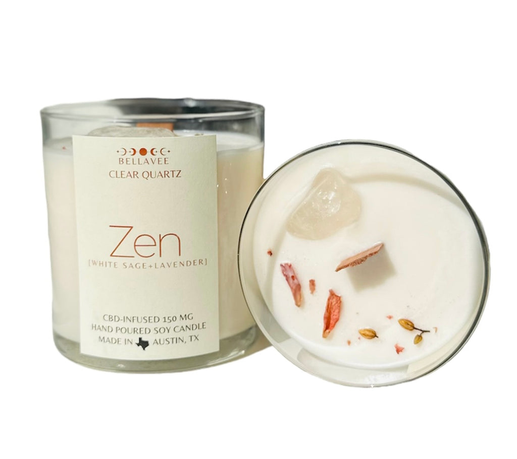 Zen - CBD Oil Infused Crystal Candle