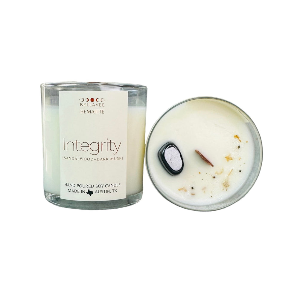 Integrity- Hematite Crystal Candle