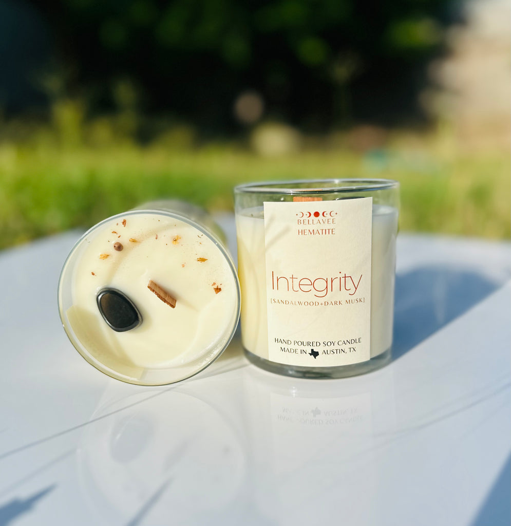 Integrity- Hematite Crystal Candle