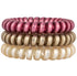 Rosé Coil Hair Ties set of 3, ouch-less and crease-less, perfect for a comfortable and stylish hold without damaging your hair
