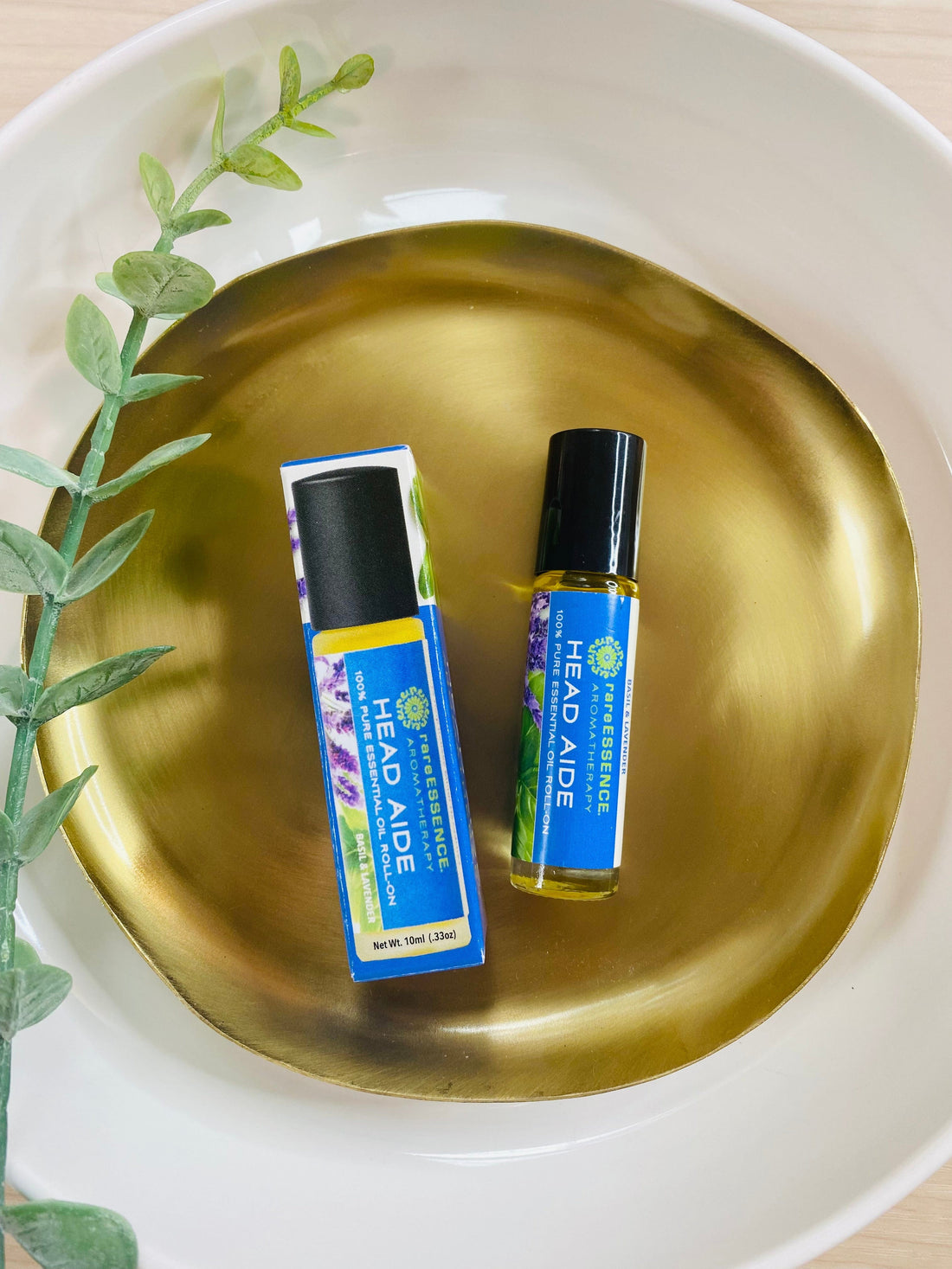 HEAD AIDE Aromatherapy Roll-On Oil with 100% pure essential oils of Chamomile, Grapefruit, and French Lavender in Organic Jojoba Oil for soothing relief
