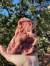 Rose Amethyst Specimen shines under the sun, revealing glittering pink crystals and rose jasper, enhancing its natural beauty