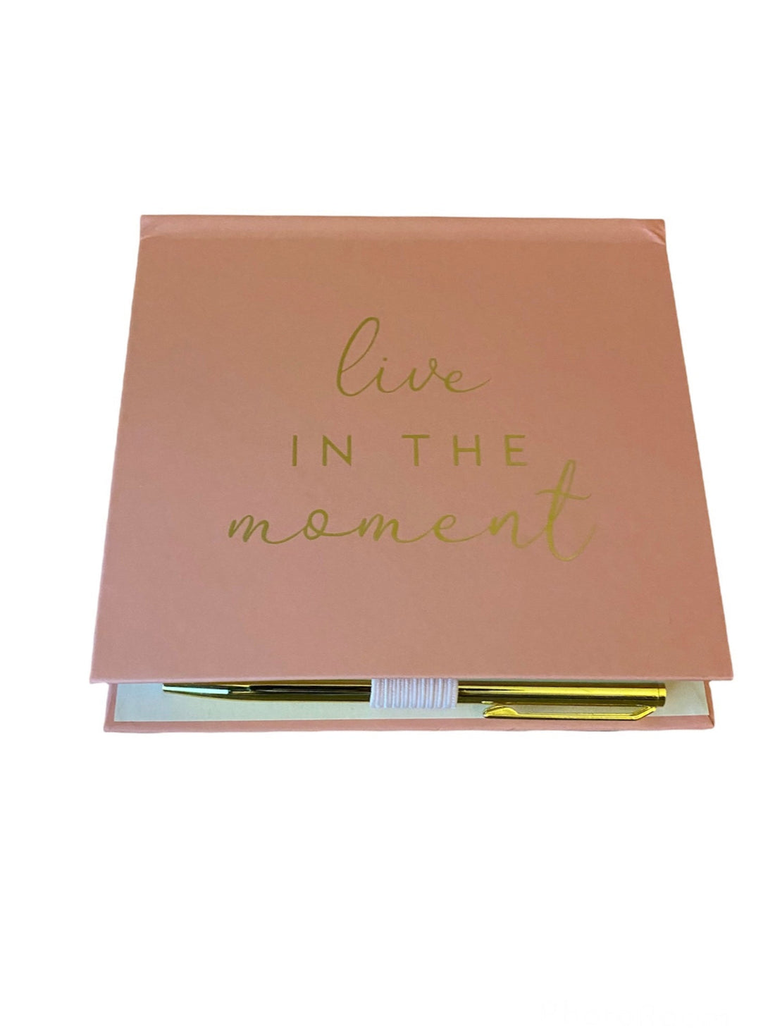 Handy notepad and matching golden pen, ideal for taking notes in your car, purse, or at your desk with 100 pages for all your ideas