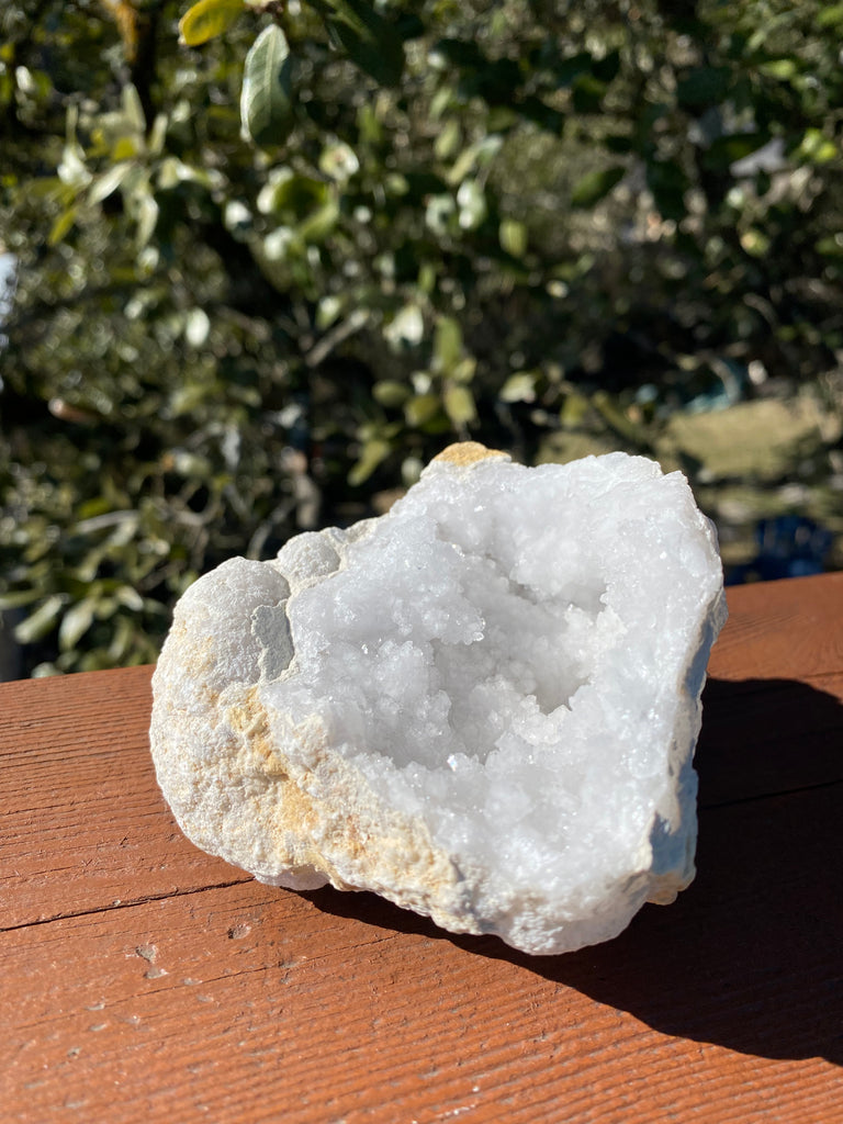 White Calcite Crystal Geode