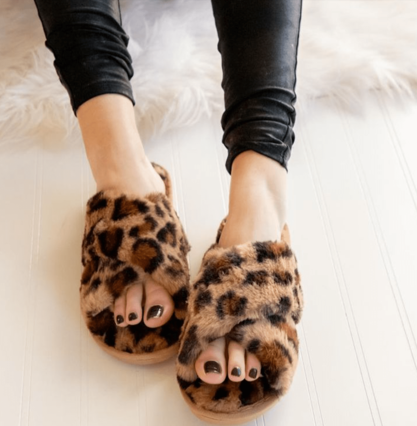comfortable and Cute Cozy Leopard Slippers for Lounging Around the House