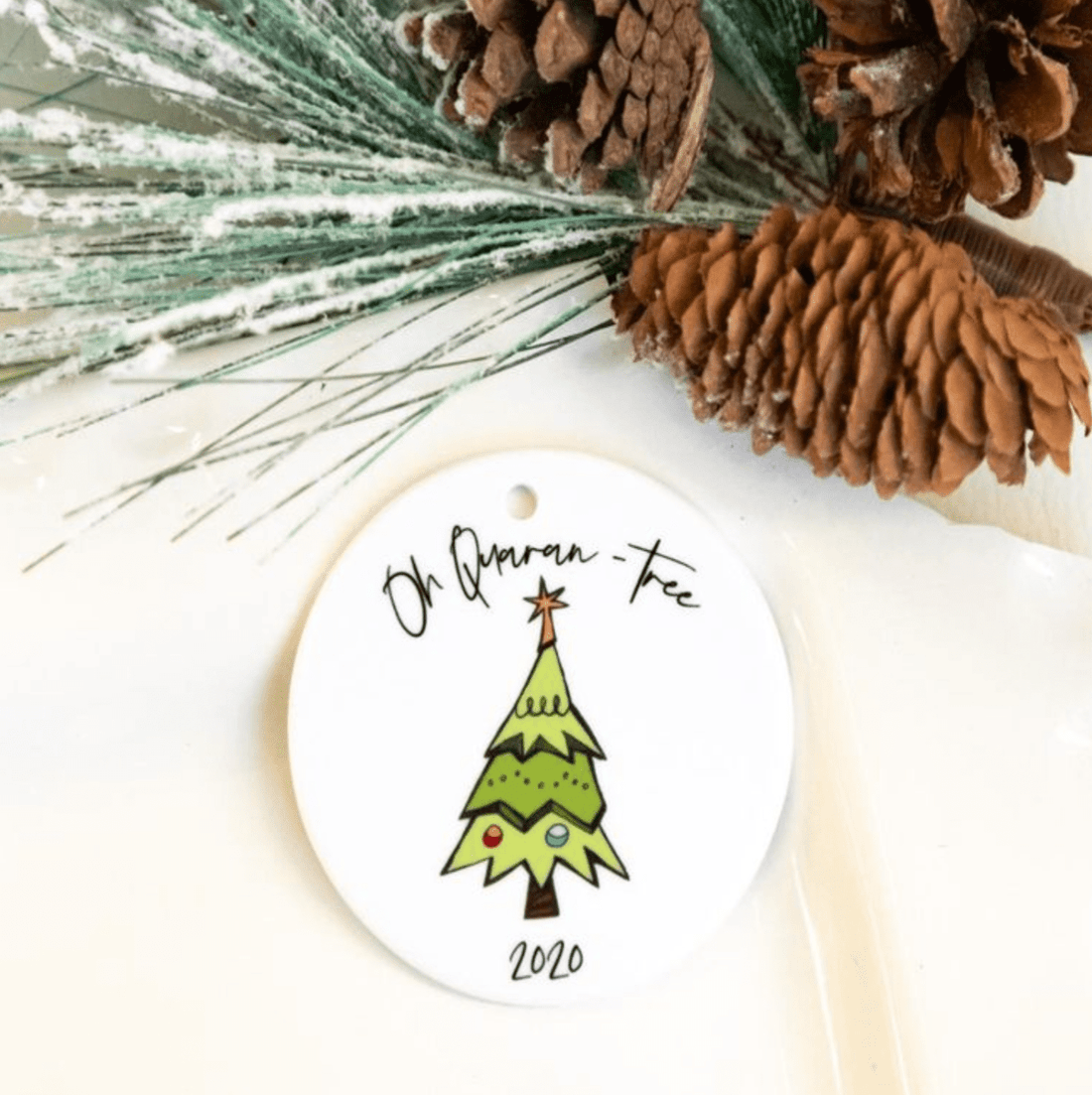 Oh Quaran-Tree 2020 ornament, a fun and sentimental keepsake to remember the unique year, perfect for adding memories to your holiday tree
