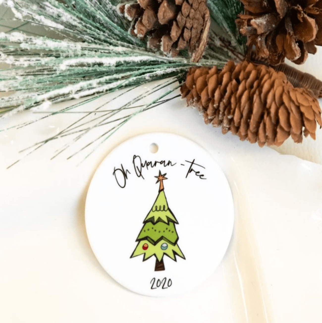 Oh Quaran-Tree 2020 ornament, a fun and sentimental keepsake to remember the unique year, perfect for adding memories to your holiday tree