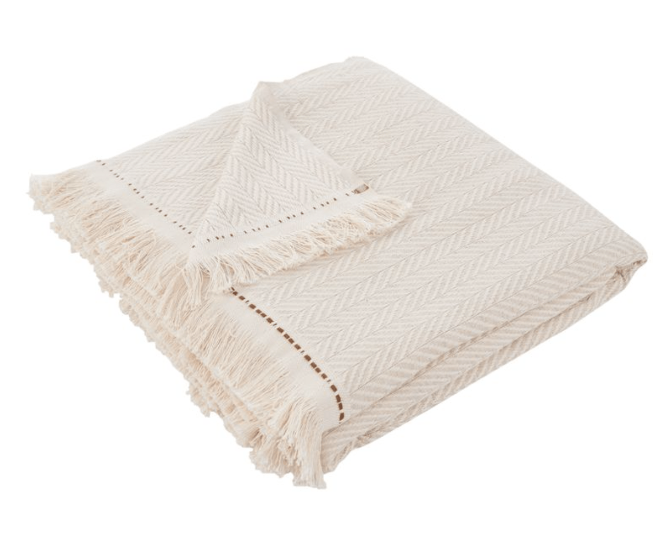 Jacqueline Chevron Throw, ultra-soft Turkish cotton, 50&quot; x 70&quot;, designed with a chevron pattern and fringe for cozy style