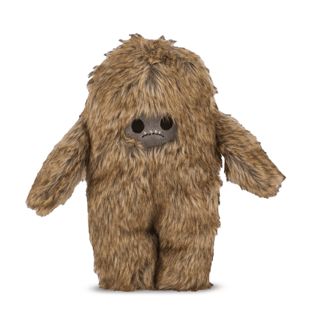 Teddi the Yeti plush toy with squeaker and durable texture, perfect for dog play or snuggling. Stands 11 inches tall