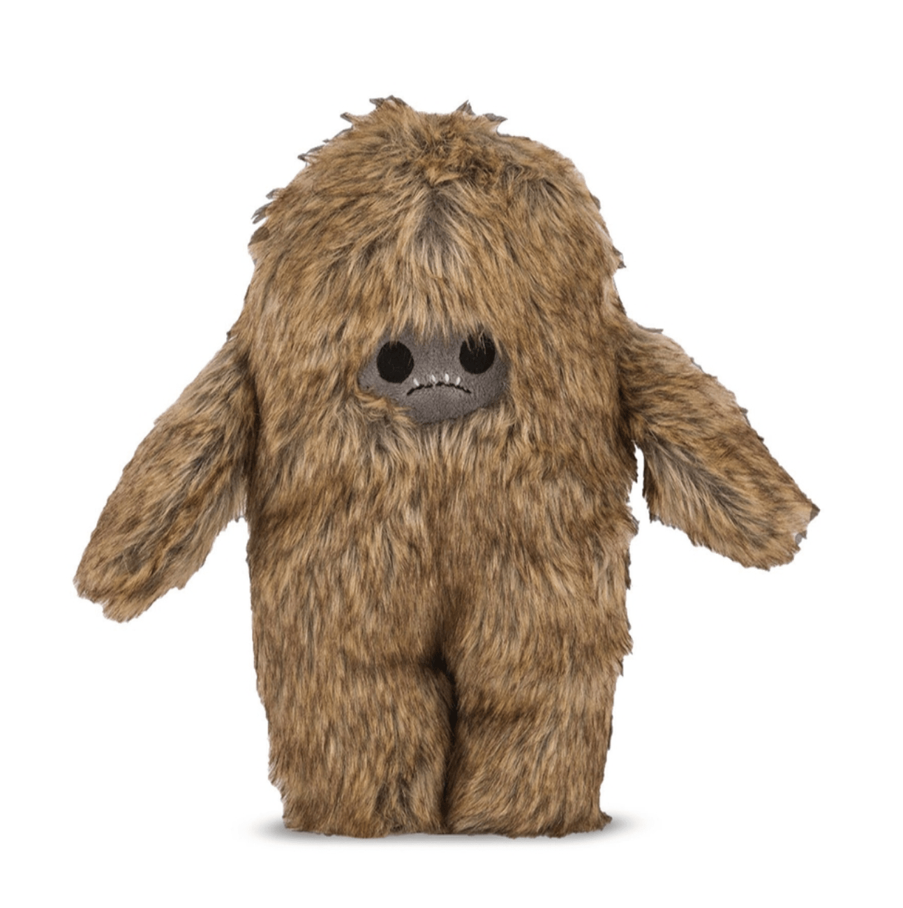 Teddi the Yeti plush toy with squeaker and durable texture, perfect for dog play or snuggling. Stands 11 inches tall