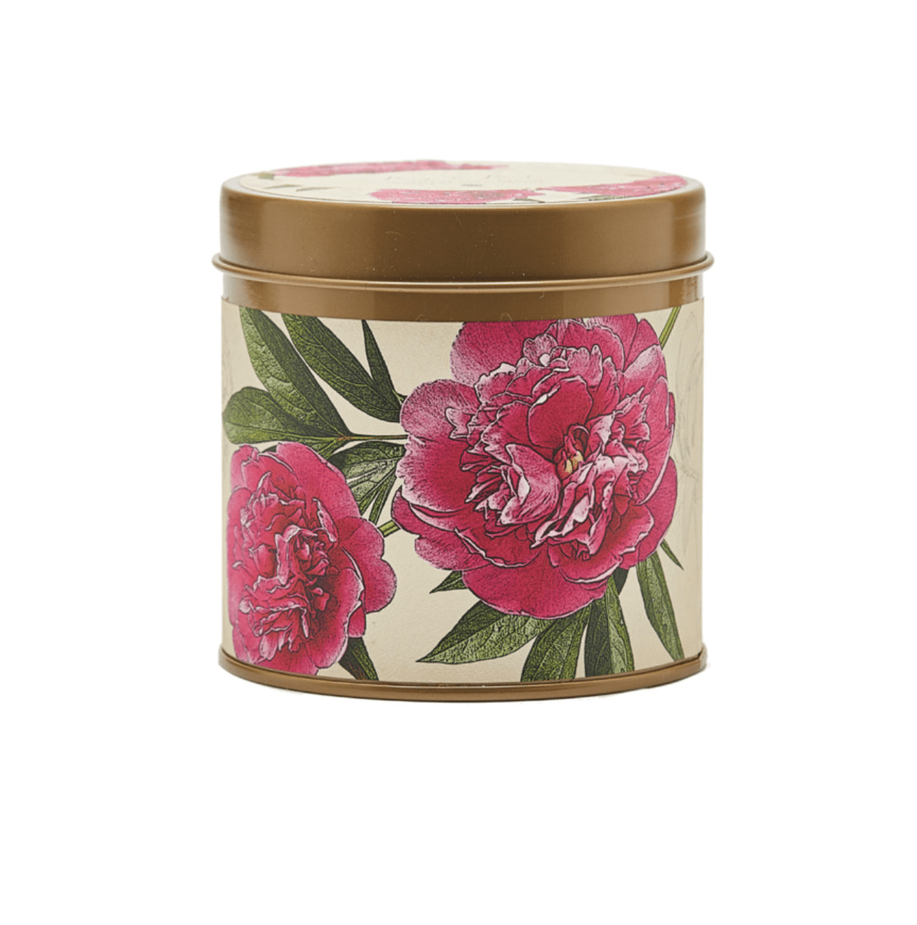Peony + Pomelo Signature Tin, hand-poured with coconut wax and a cotton wick, featuring notes of peony, jasmine, neroli, and sunlit pomelo for a fragrant experience