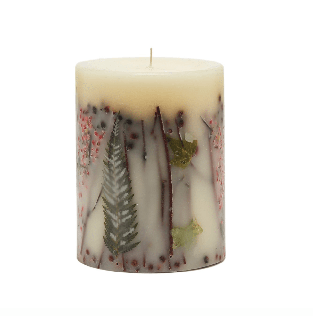 Red Currant + Cranberry Candle with cinnamon, nutmeg, and clove. Handcrafted, botanicals glow when lit, creating a festive aroma