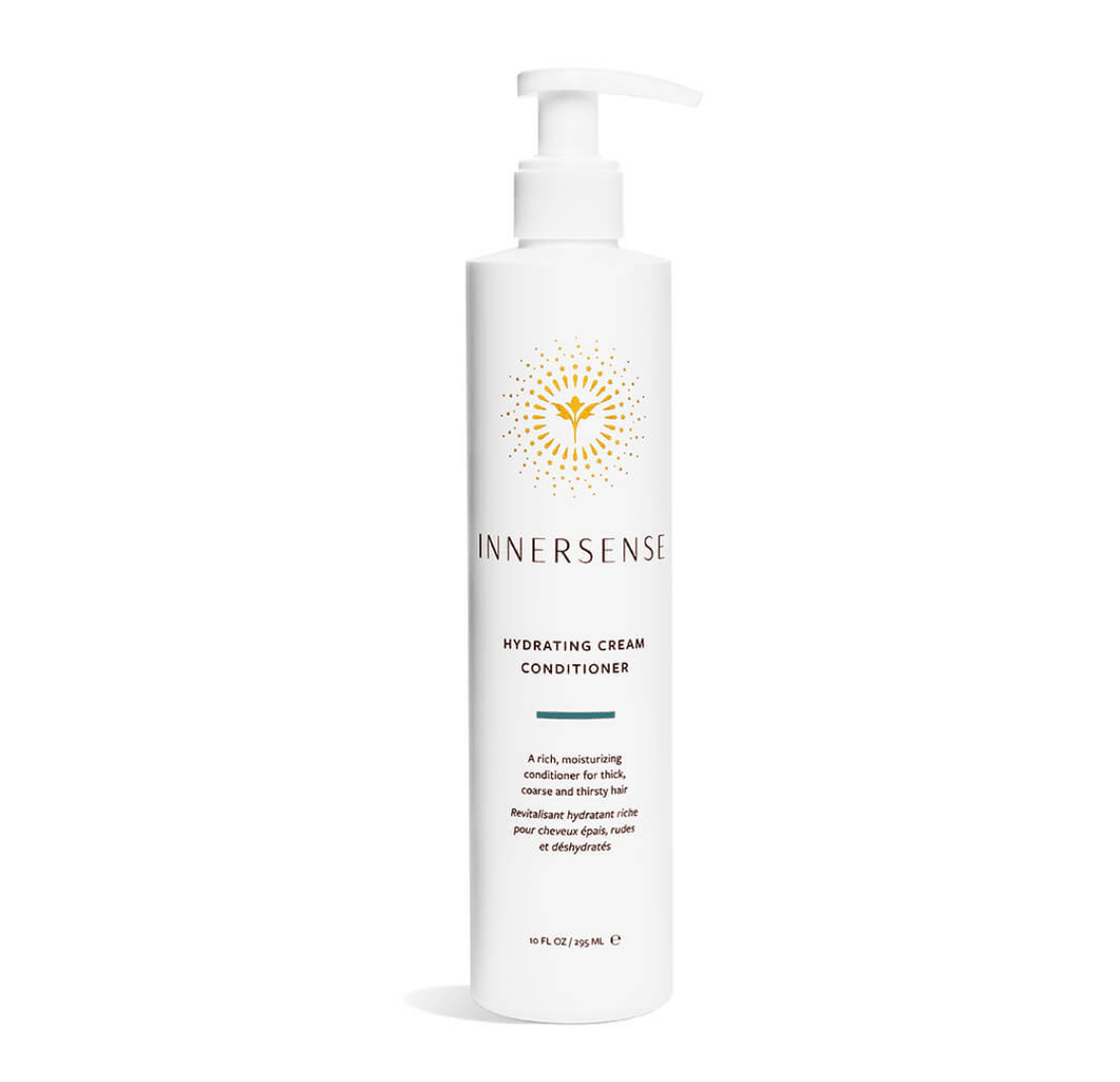 Innersense Organic Hydrating Cream Conditioner with rice, quinoa, and shea butter, deeply moisturizes and strengthens thick, coarse hair