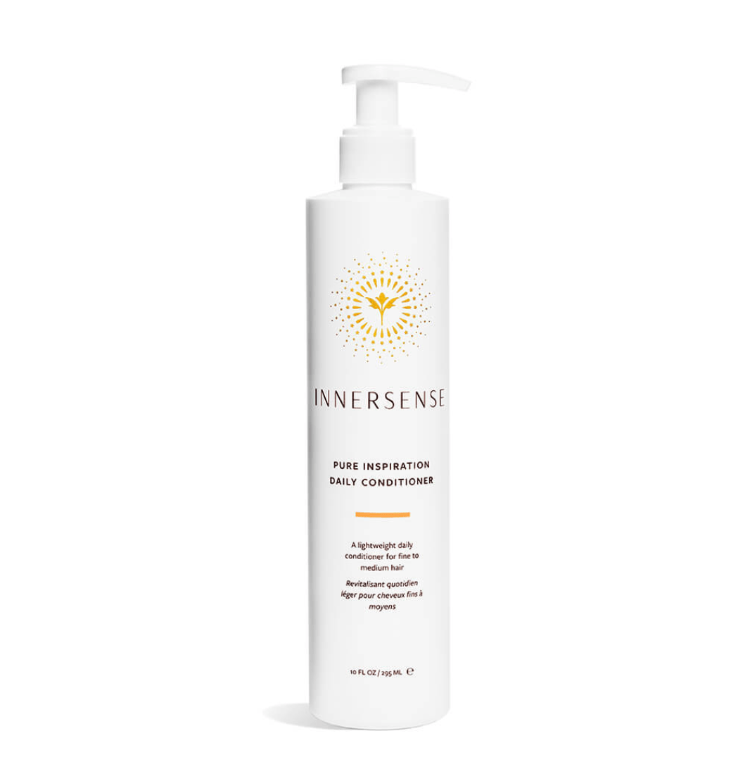 Innersense Organic Pure Inspiration Daily Conditioner with rice bran and aloe, hydrates, detangles, and smooths hair for added shine and frizz control