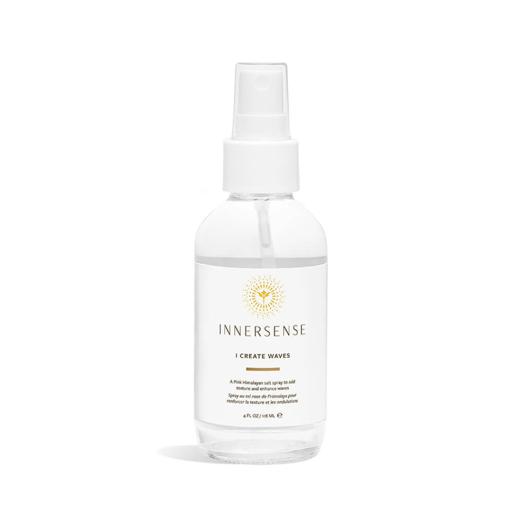 Innersense Organic I Create Waves spray with Pink Himalayan salt and aloe vera, adds texture, volume, and softness to all hair types